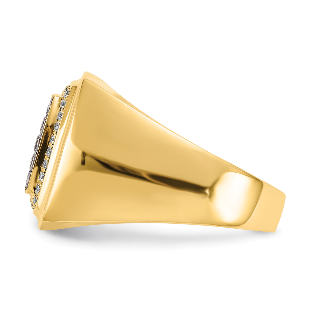14k Champagne and White Diamond Mens Ring-RM5833
