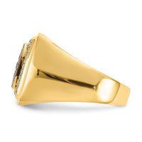 14k Champagne and White Diamond Mens Ring-RM5833
