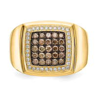 14k Champagne and White Diamond Mens Ring-RM5833