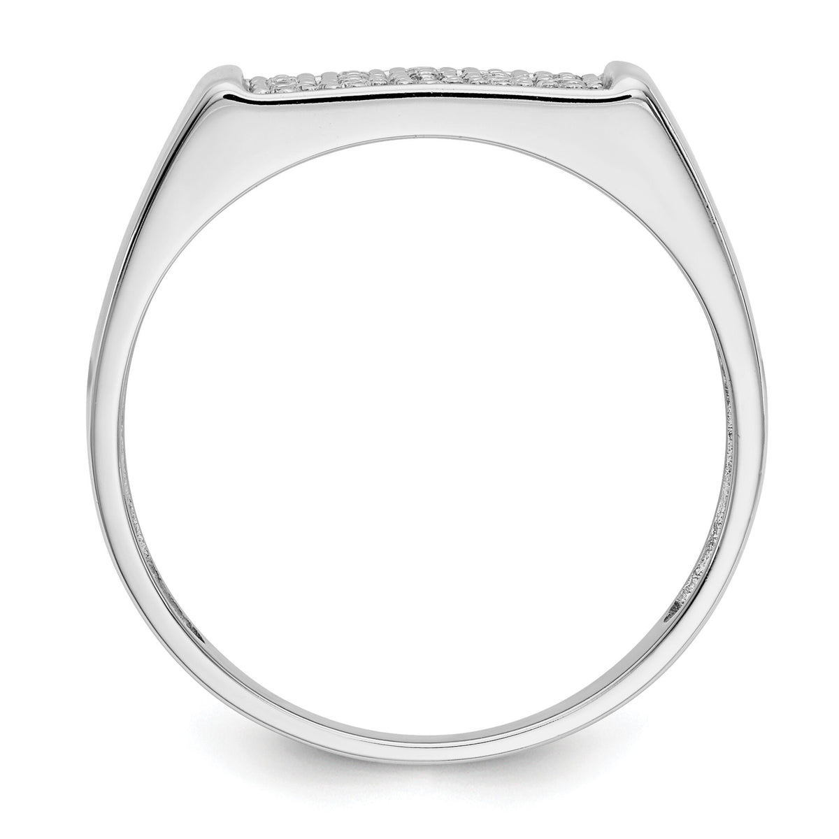 14k White Gold Diamond Mens Ring-RM5834