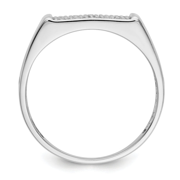 14k White Gold Diamond Mens Ring-RM5834
