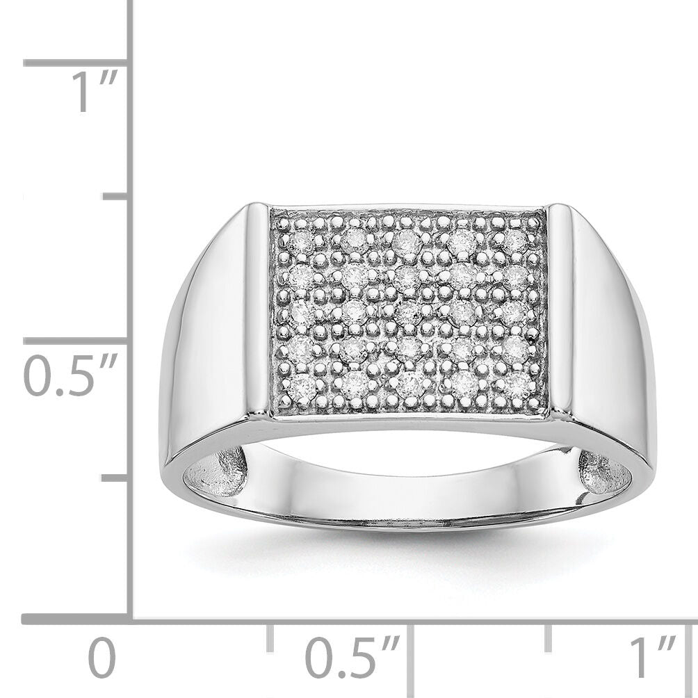 14k White Gold Diamond Mens Ring-RM5834