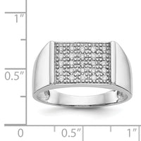 14k White Gold Diamond Mens Ring-RM5834