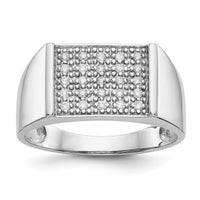 14k White Gold Diamond Mens Ring-RM5834