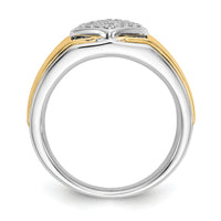 14k Two-tone Black and White Diamond Mens Ring-RM5836