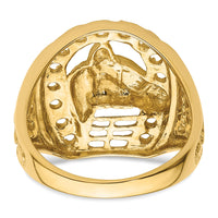 14k Horseshoe w/Horse in Center Mens Ring Mounting-RM5837