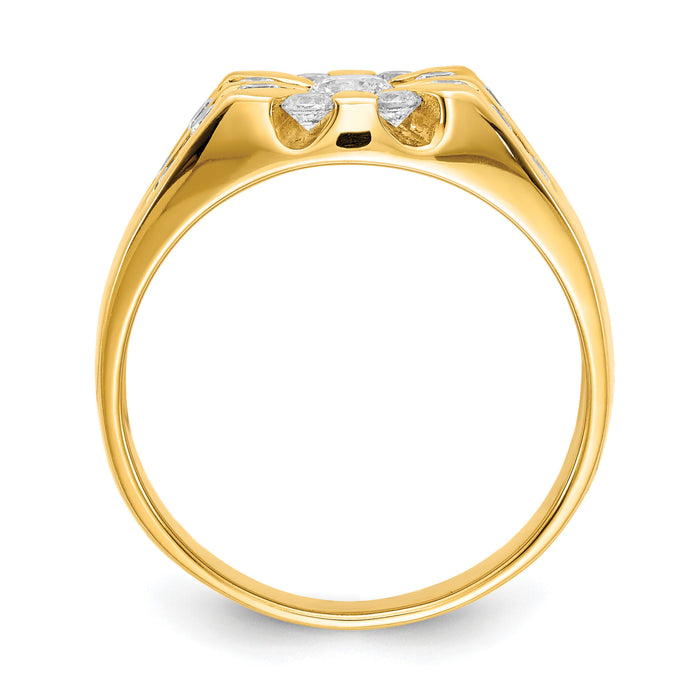 14k Fancy Star-Top Mens Diamond Ring Mounting-RM5841
