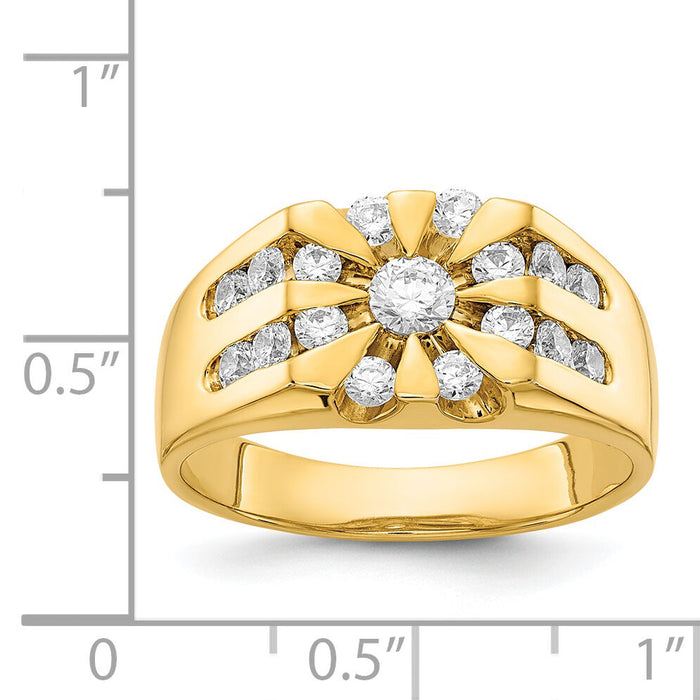 14k Fancy Star-Top Mens Diamond Ring Mounting-RM5841