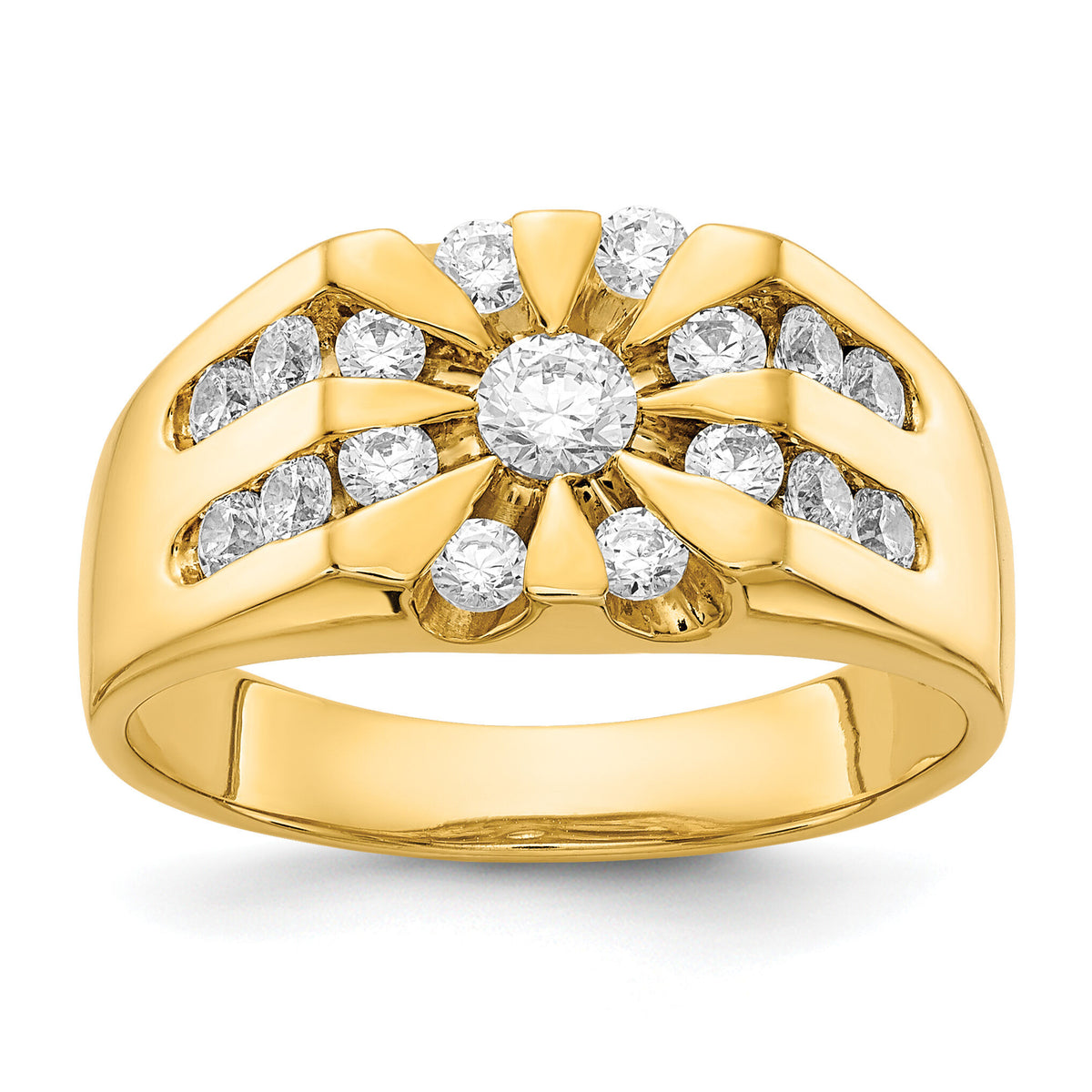 14k Fancy Star-Top Mens Diamond Ring Mounting-RM5841
