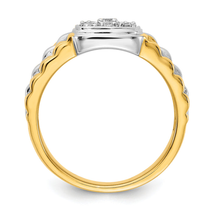 14k Two-tone Diamond Mens Ring-RM5842