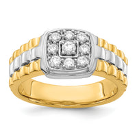 14k Two-tone Diamond Mens Ring-RM5842