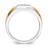 14k Two-tone Diamond Square Mens Ring-RM5843