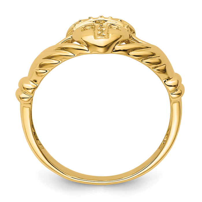14k Polished .06ct. Diamond Mens Claddagh Ring Mounting-RM5844