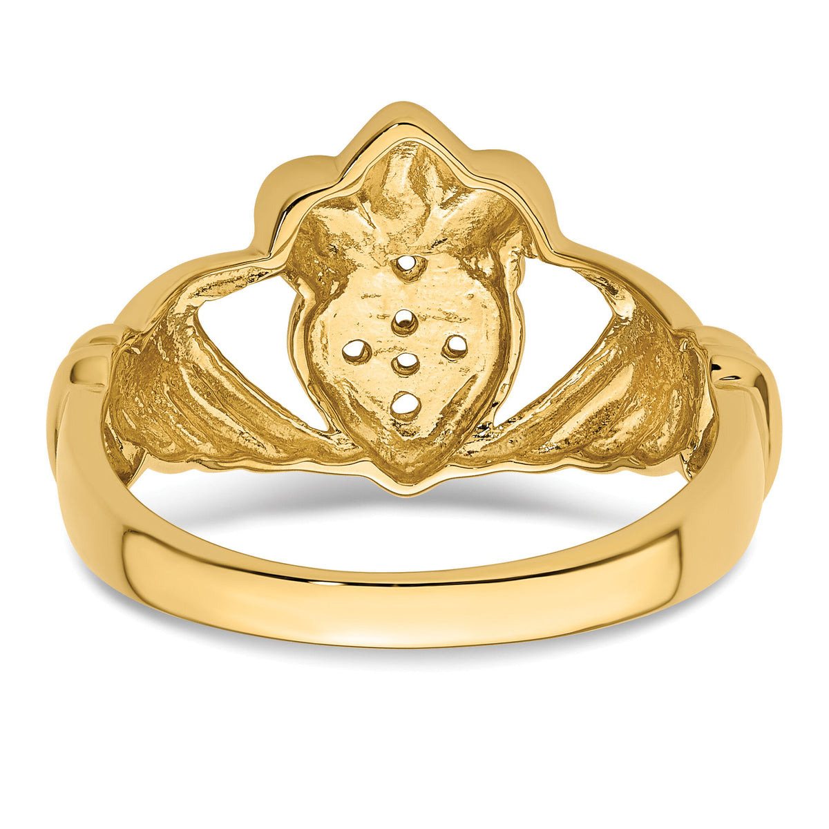 14k Polished .06ct. Diamond Mens Claddagh Ring Mounting-RM5844