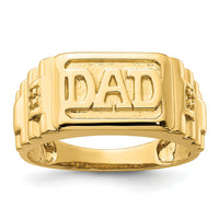 14k Etched Band Polished Mens DAD Ring Mounting-RM5845