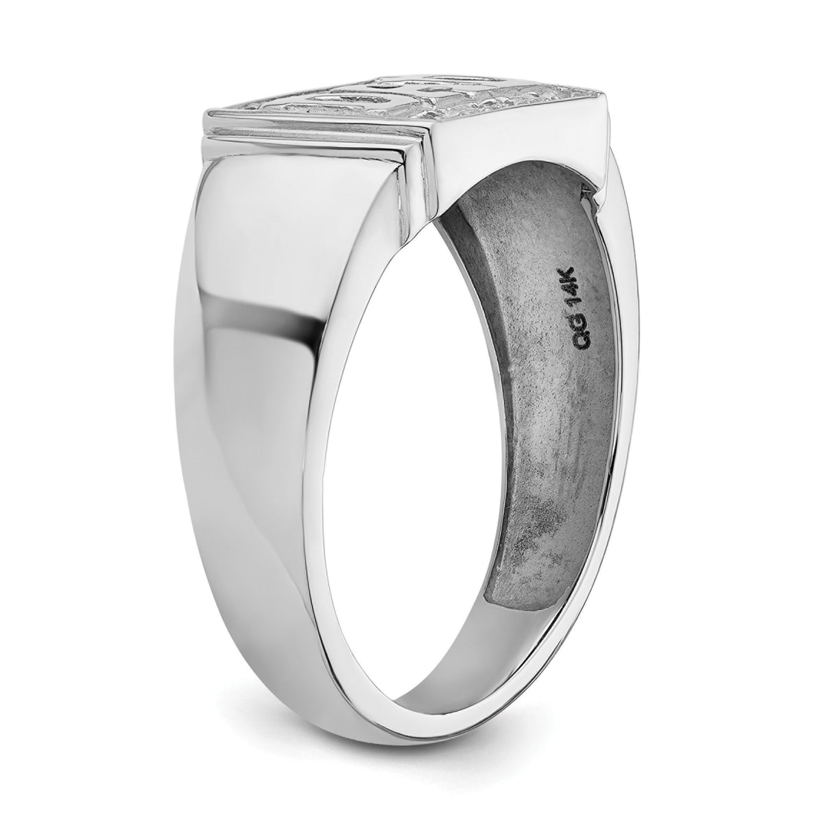 14k White Gold Mens DAD Ring Mounting-RM5847