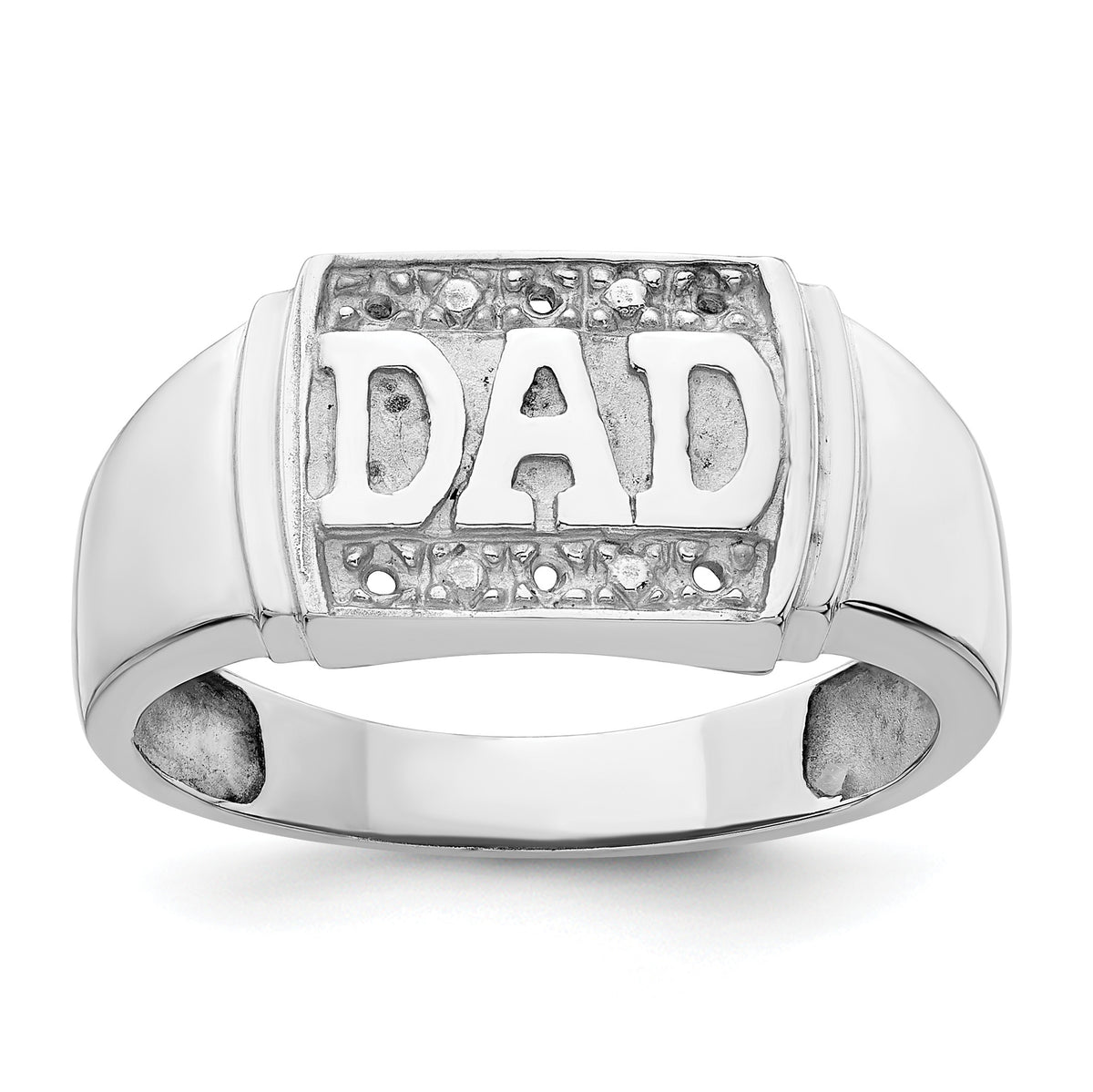14k White Gold Mens DAD Ring Mounting-RM5847-004-W