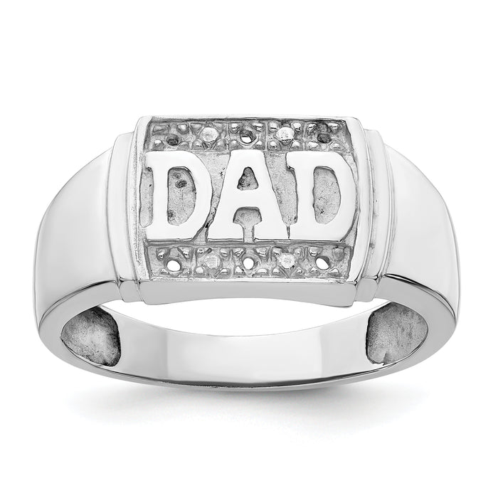 14k White Gold Mens DAD Ring Mounting-RM5847-004-W