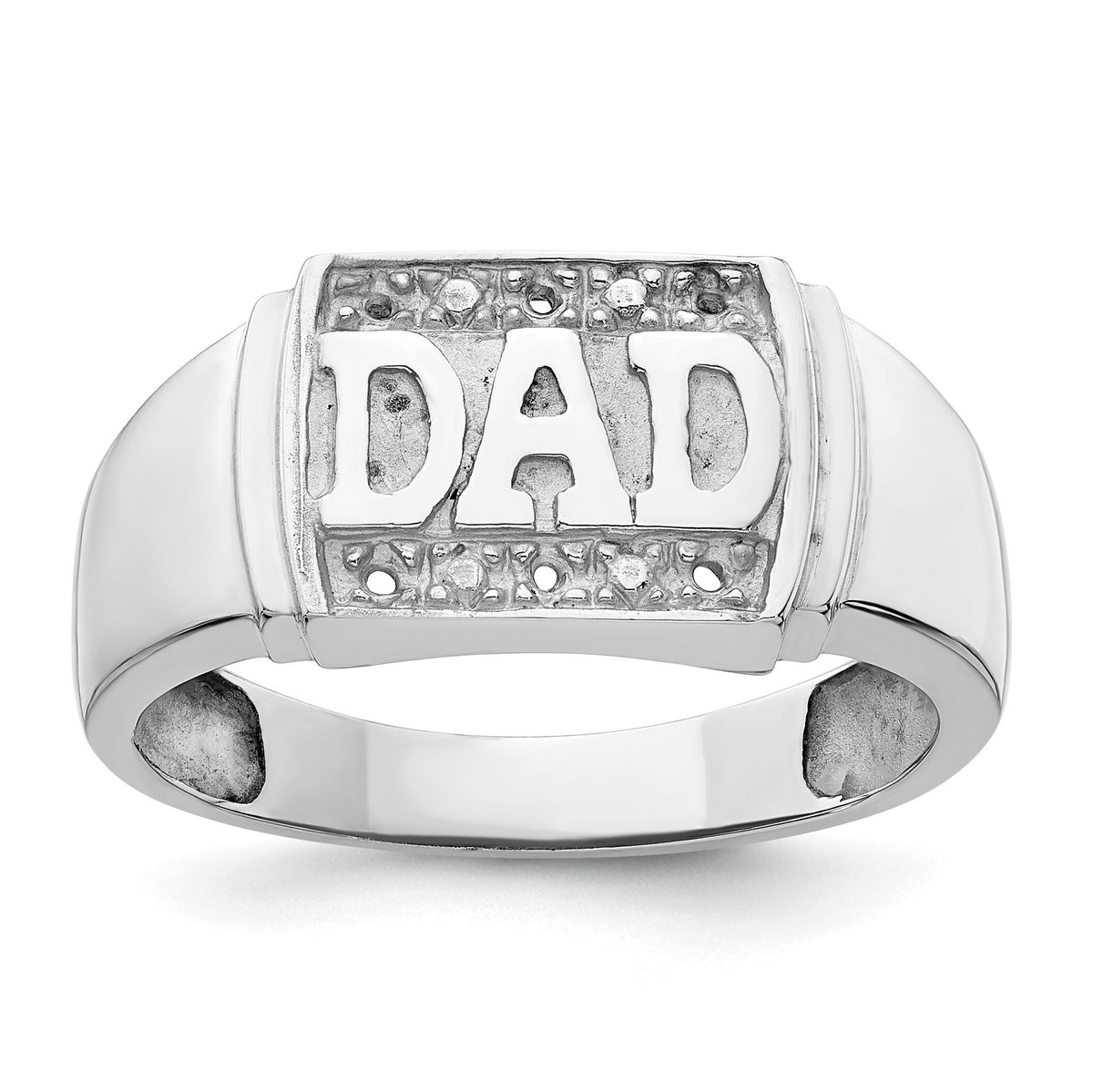 14k White Gold Mens DAD Ring Mounting-RM5847