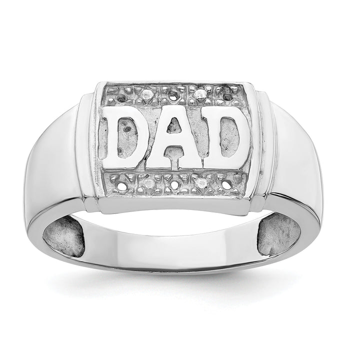 14k White Gold Mens DAD Ring Mounting-RM5847