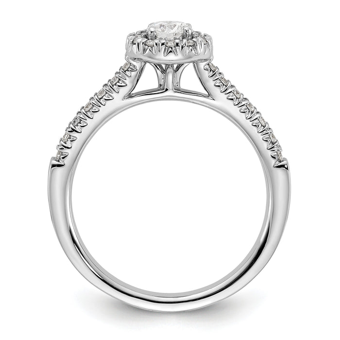 14kw Lab Grown Diamond VS+ F+ 1/4 ctw Round Halo Engagement Ring Se-RM5926E