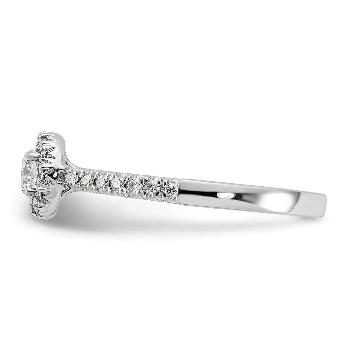 14kw Lab Grown Diamond VS+ F+ 1/4 ctw Round Halo Engagement Ring Se-RM5926E