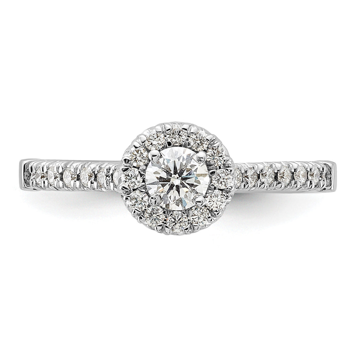 14kw Lab Grown Diamond VS+ F+ 1/4 ctw Round Halo Engagement Ring Se-RM5926E