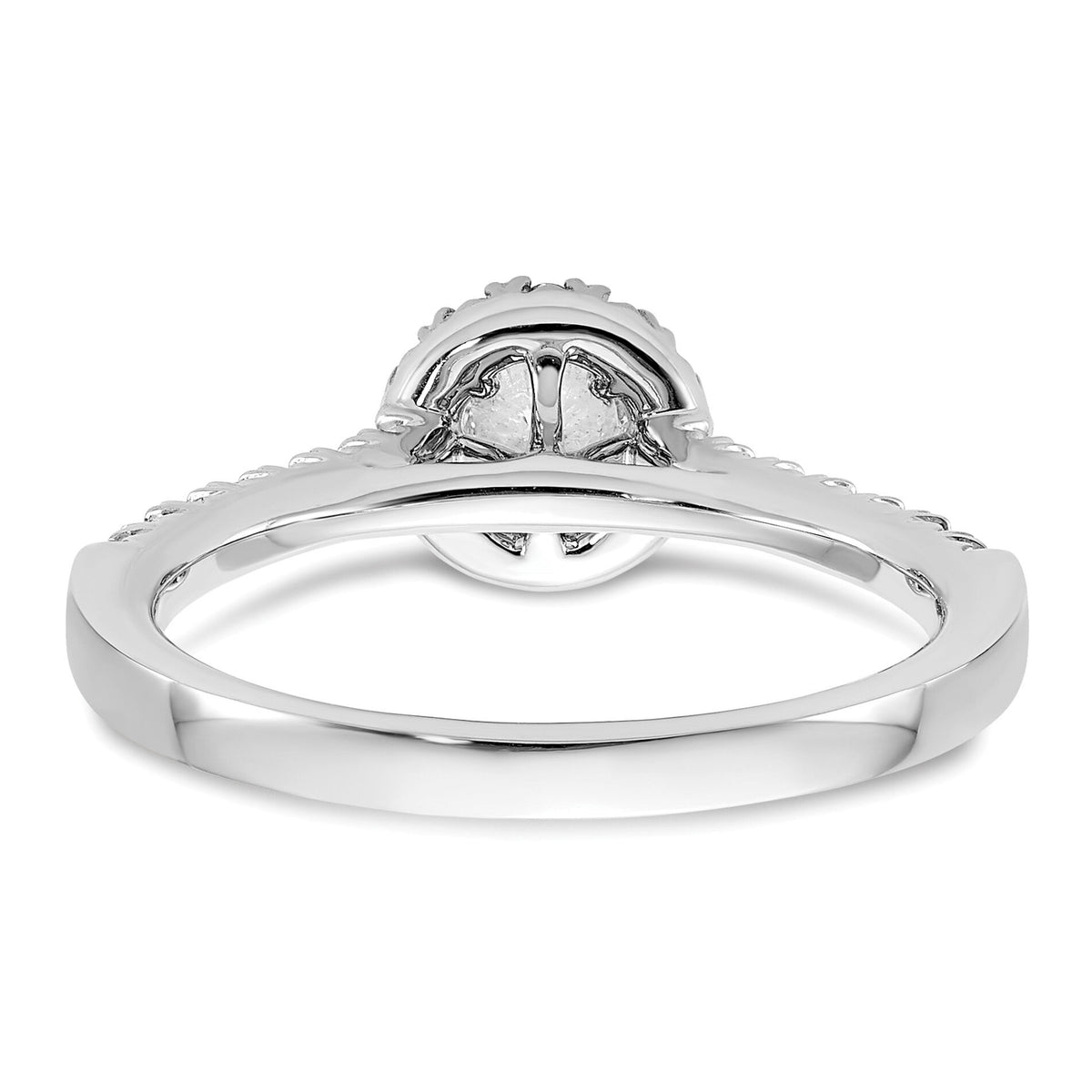 14kw Lab Grown Diamond VS+ F+ 1/4 ctw Round Halo Engagement Ring Se-RM5926E