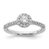 14kw Lab Grown Diamond VS+ F+ 1/4 ctw Round Halo Engagement Ring Se-RM5926E
