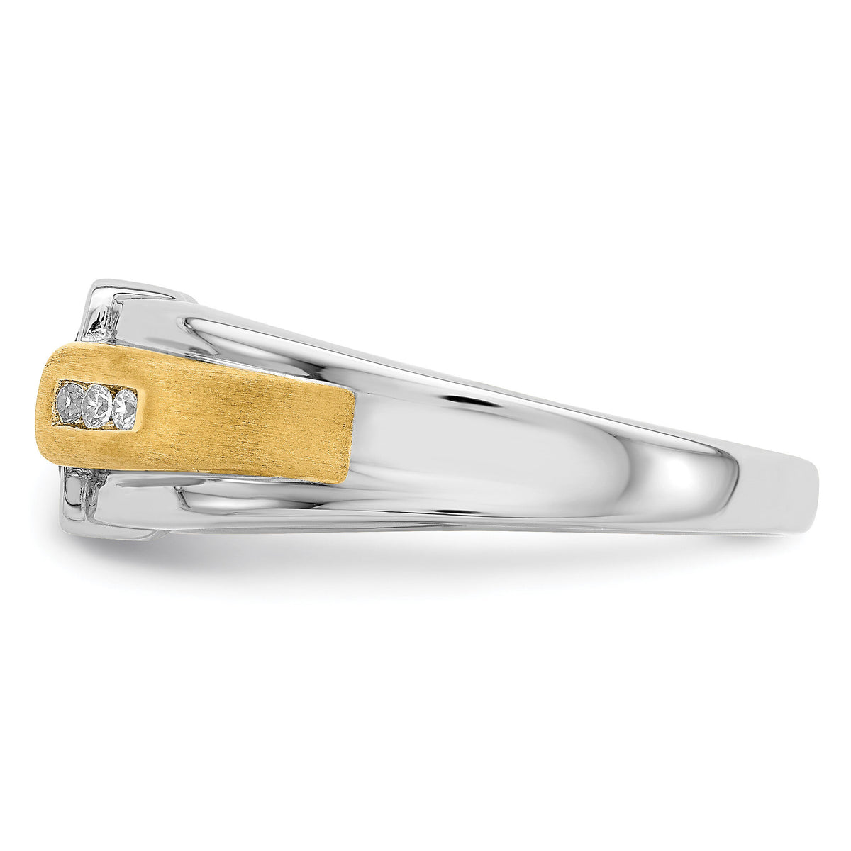 14k Two-tone Onyx and Diamond Mens Ring-RM5952