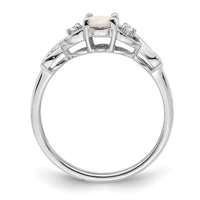 14k White Gold Created Opal and Diamond Ring-RM5972