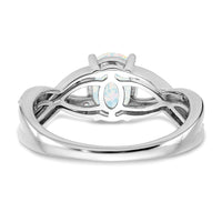 14k White Gold Created Opal and Diamond Ring-RM5986