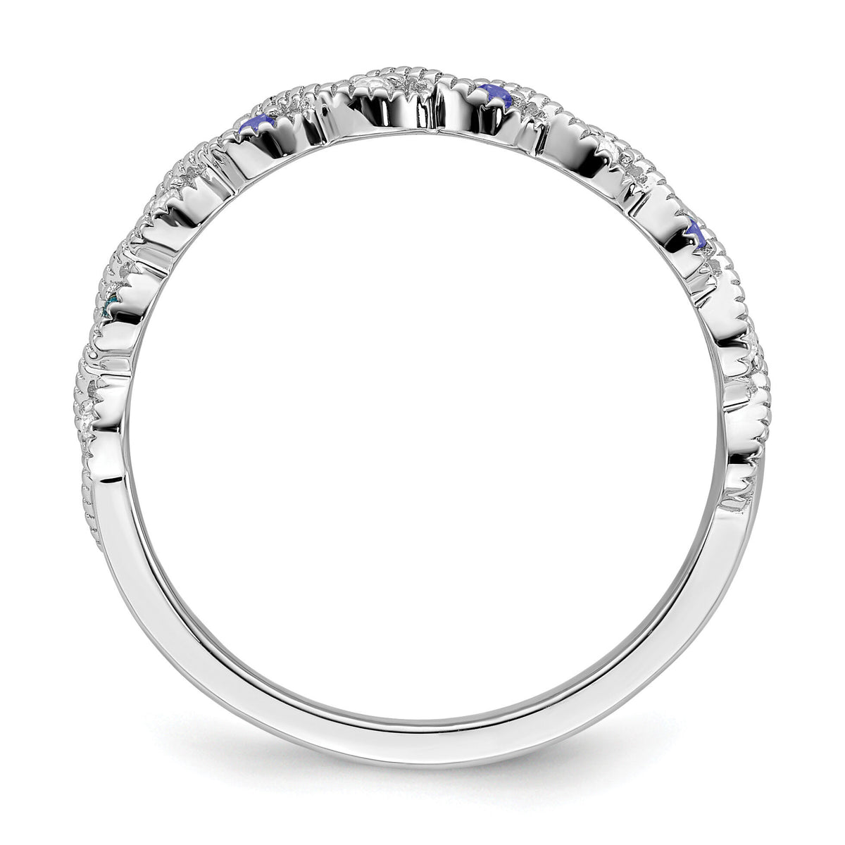 14k White Gold Tanzanite and Diamond Twist Band-RM6050