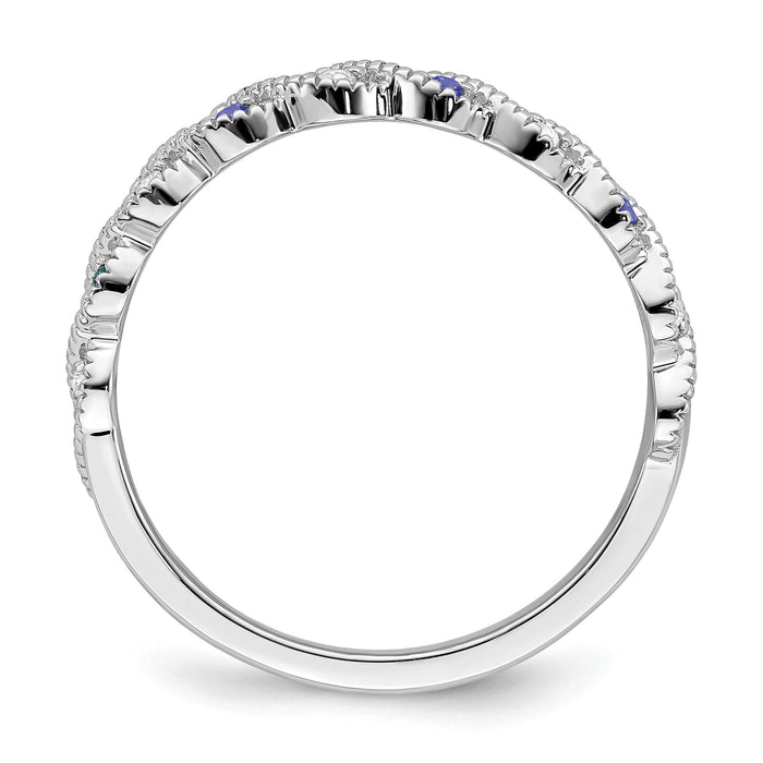 14k White Gold Tanzanite and Diamond Twist Band-RM6050