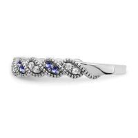 14k White Gold Tanzanite and Diamond Twist Band-RM6050
