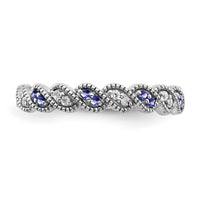 14k White Gold Tanzanite and Diamond Twist Band-RM6050