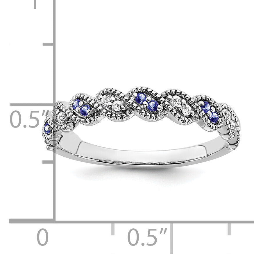 14k White Gold Tanzanite and Diamond Twist Band-RM6050