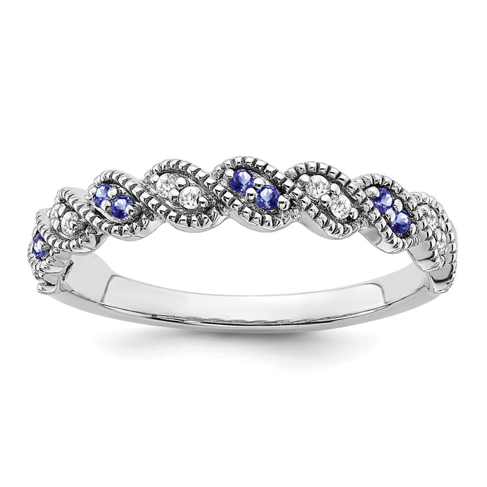 14k White Gold Tanzanite and Diamond Twist Band-RM6050