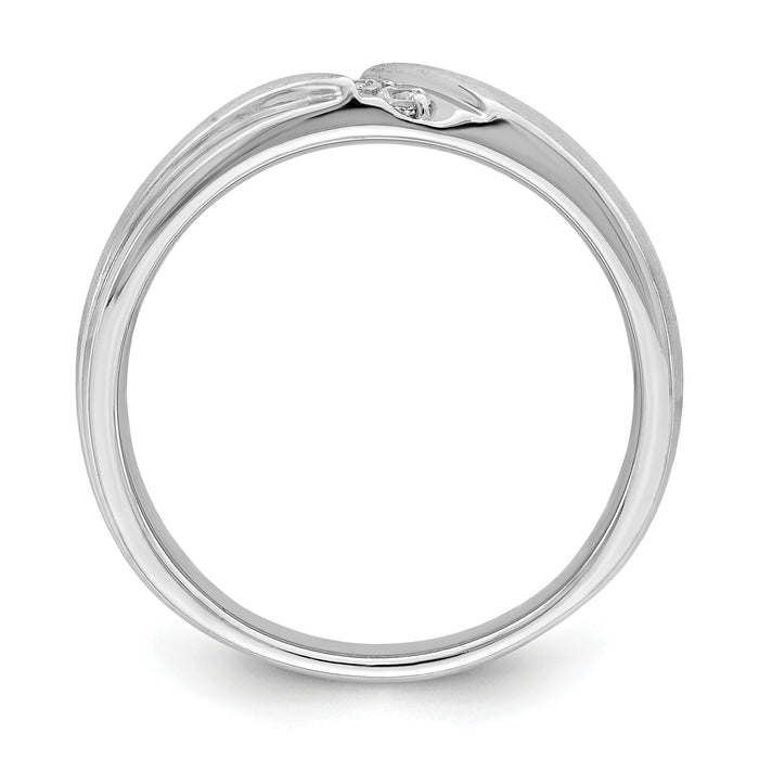 14k White Gold Diamond Men's Band-RM6101B