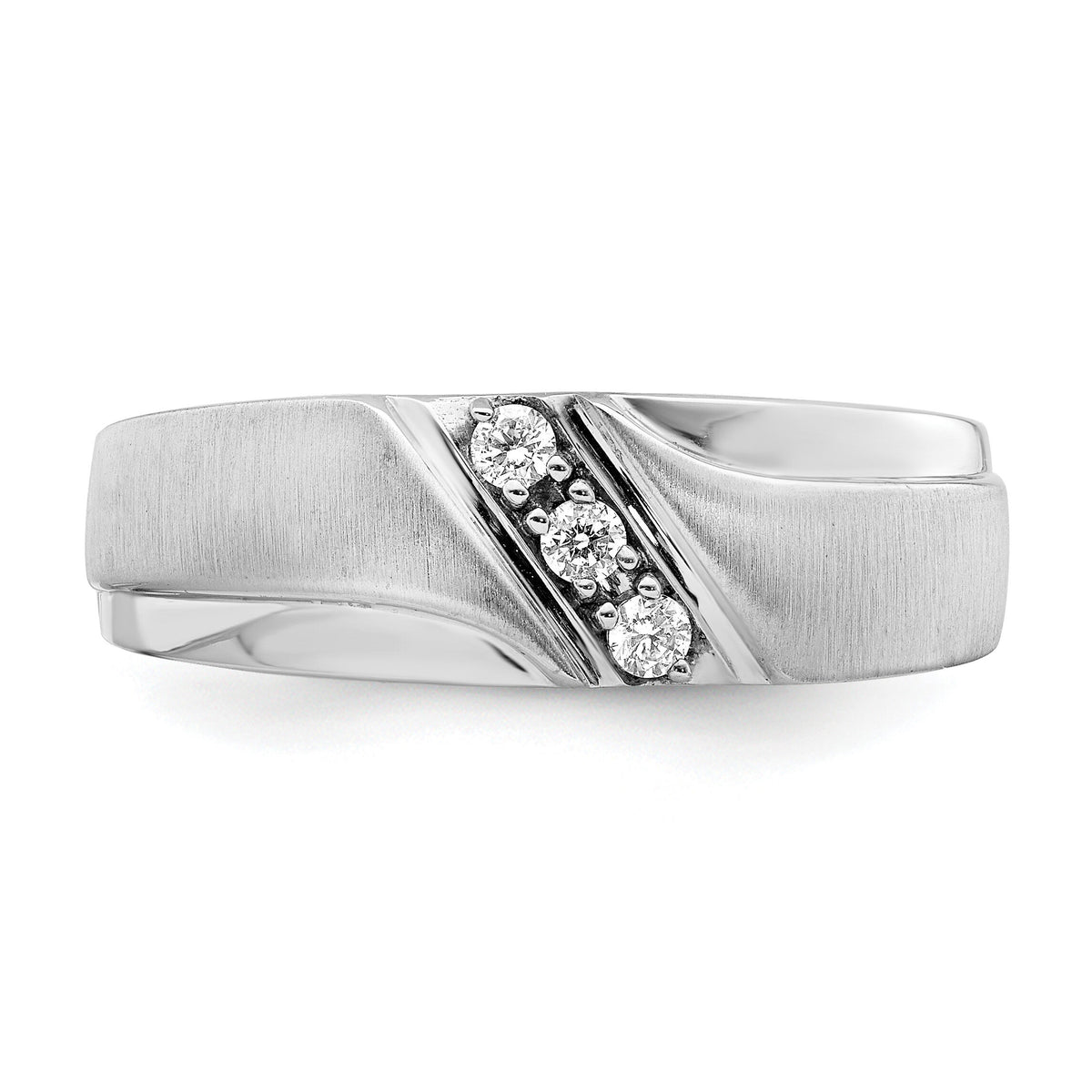 14k White Gold Diamond Men's Band-RM6101B