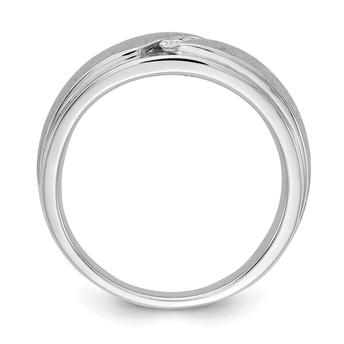 14k White Gold Diamond Men's Band-RM6111B