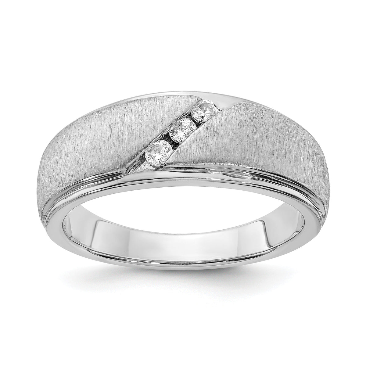 14k White Gold Diamond Men's Band-RM6111B