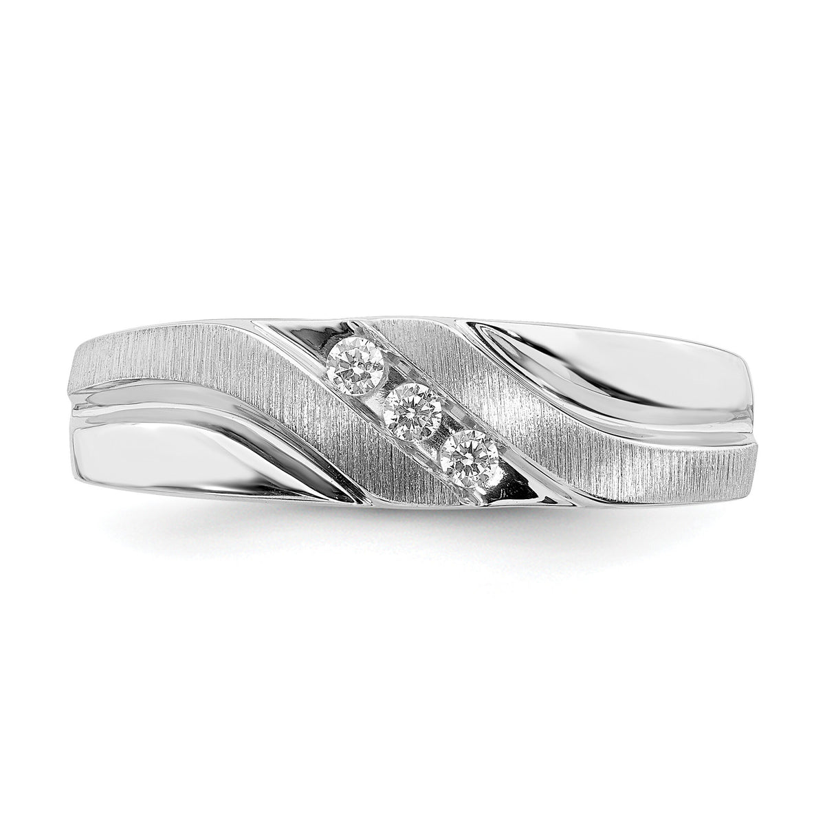 14k White Gold Men's Diamond Band-RM6403B