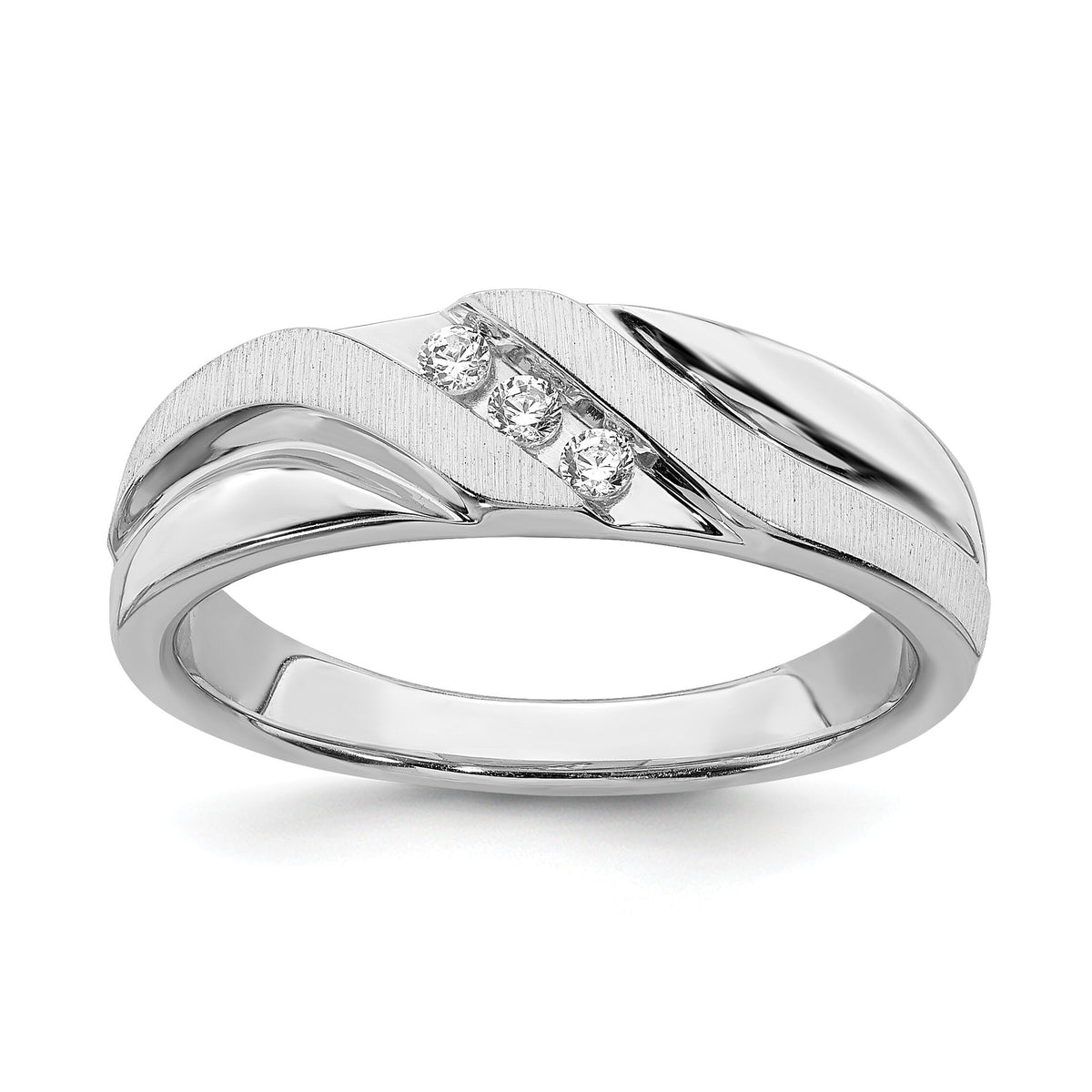 14k White Gold Men's Diamond Band-RM6403B