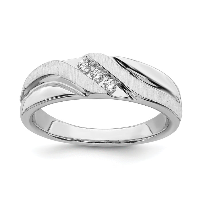 14k White Gold Men's Diamond Band-RM6403B-010-WAA