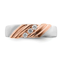 14k White and Rose Gold Men's Diamond Band-RM6405B