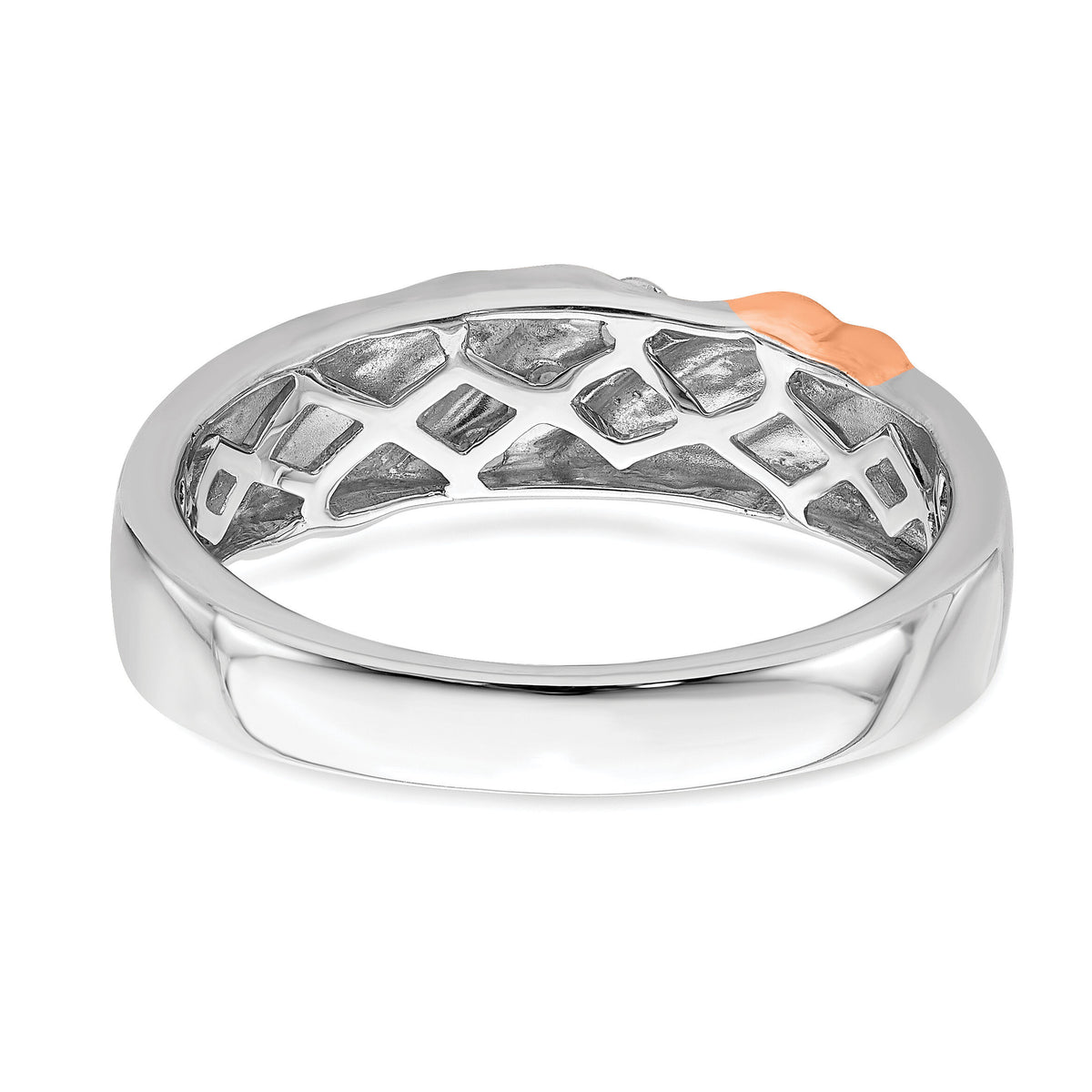 14k White and Rose Gold Men's Diamond Band-RM6405B