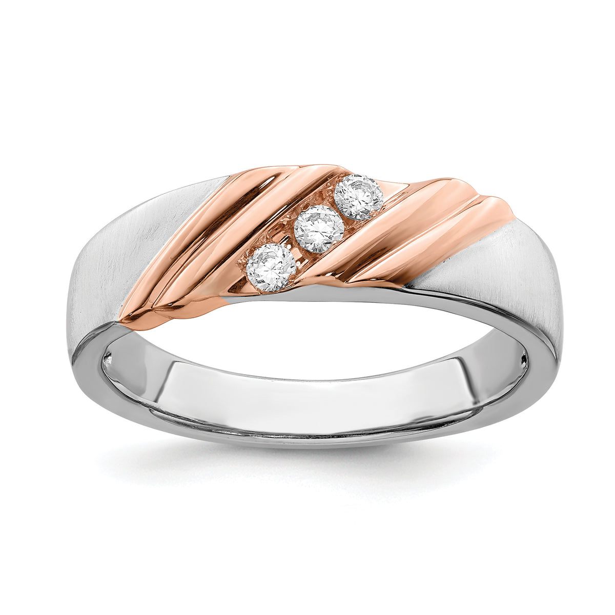 14k White and Rose Gold Men's Diamond Band-RM6405B-015-WRAA