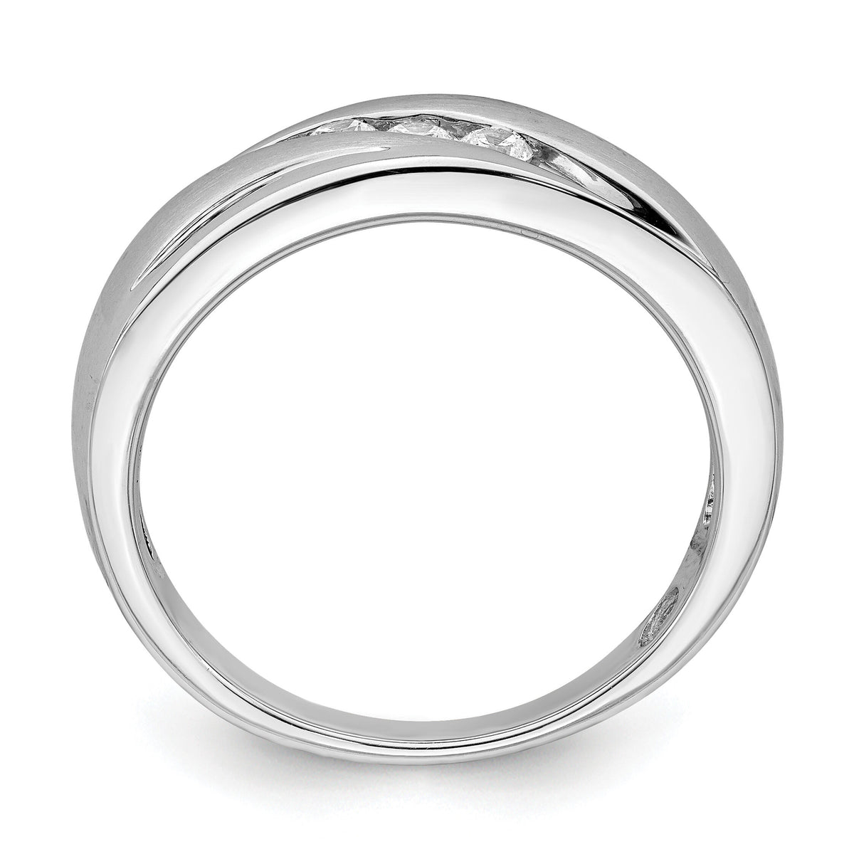 14k White Gold Men's Diamond Bridal Band-RM6408B