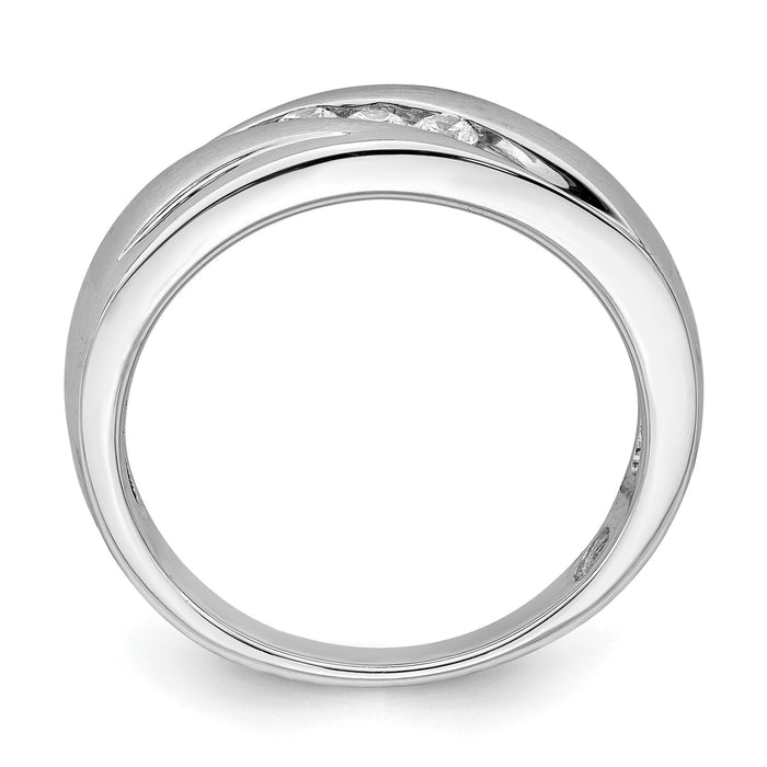 14k White Gold Men's Diamond Bridal Band-RM6408B